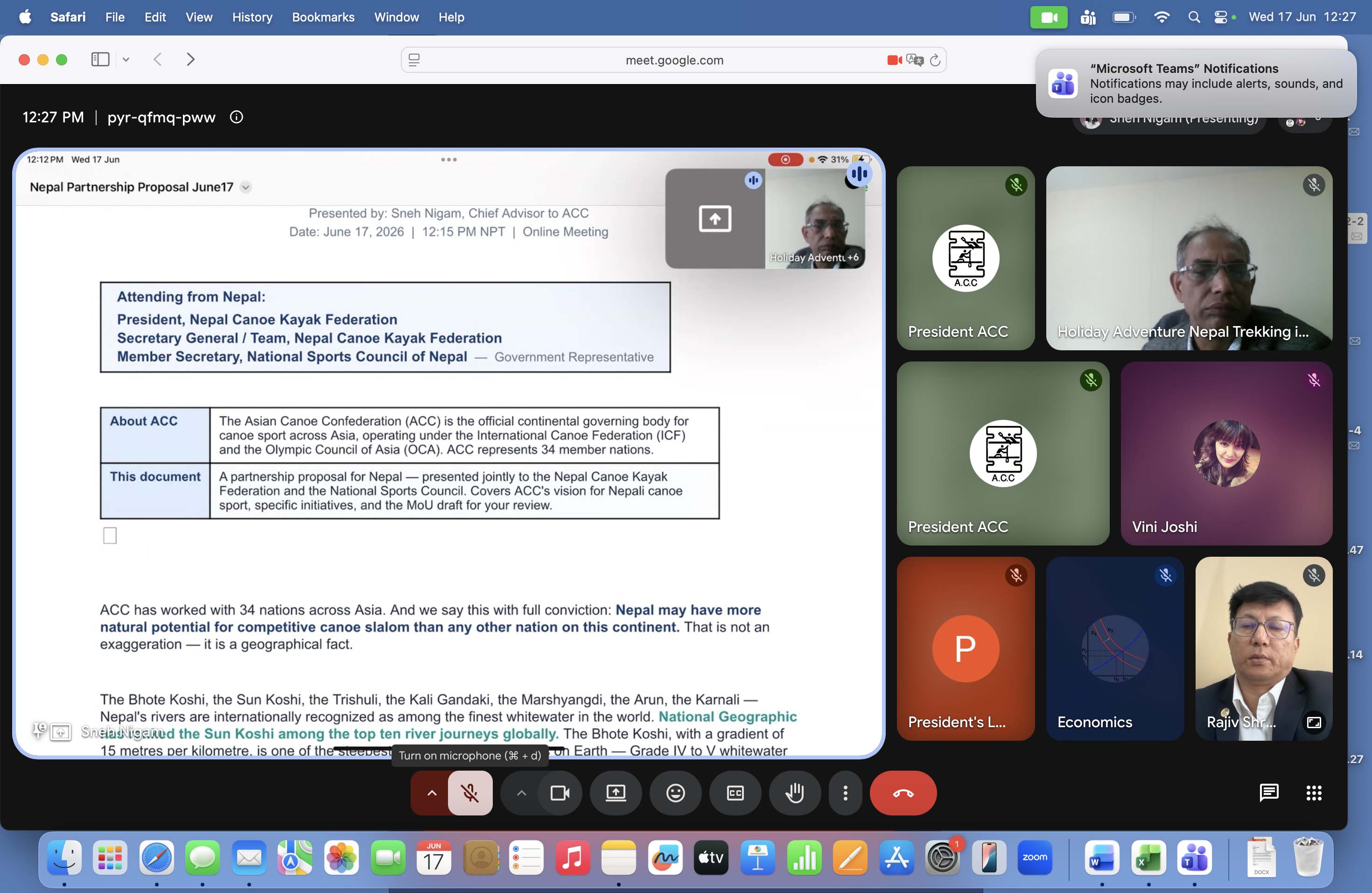 Online Meeting on ACC Himalayan Slalom Project